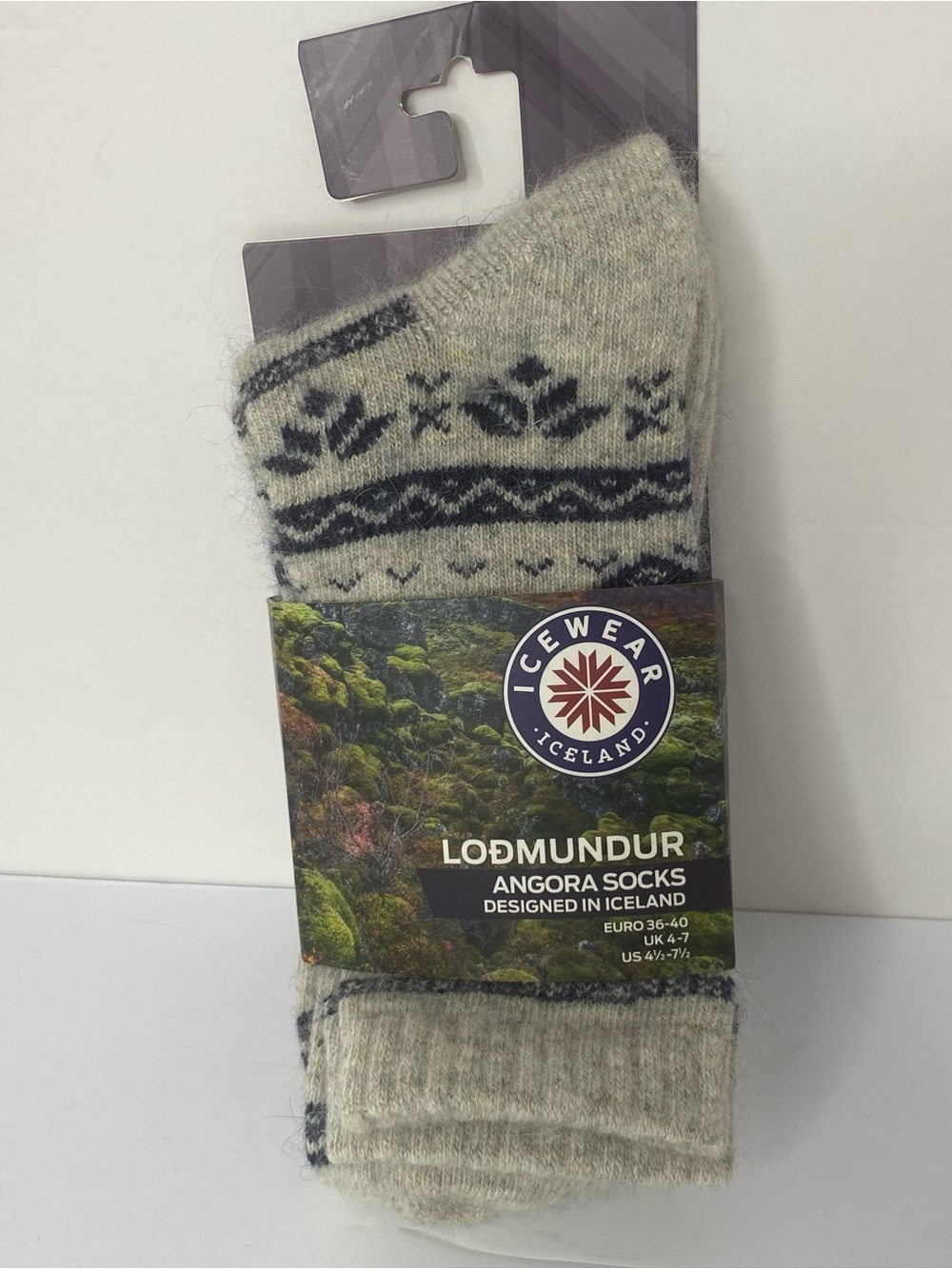 Icewear Angora Wool Blend Socks Lodmundur US 4 1/2 - 7 1/2 Iceland 1x Pair